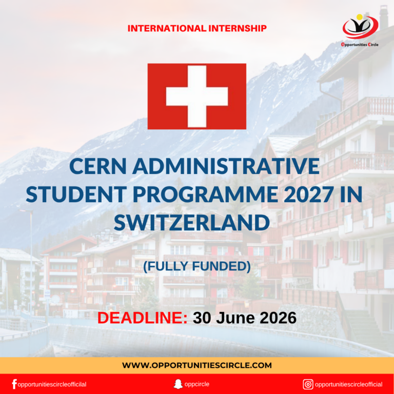 CERN Administrative Student Programme 2027 in Switzerland