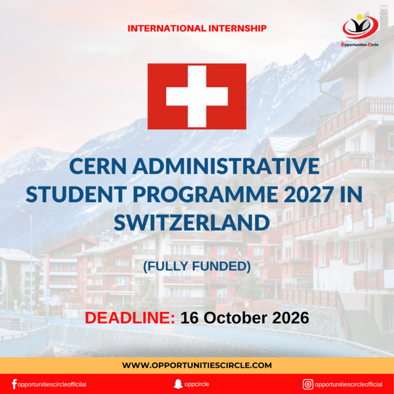 CERN Administrative Student Programme 2027 in Switzerland