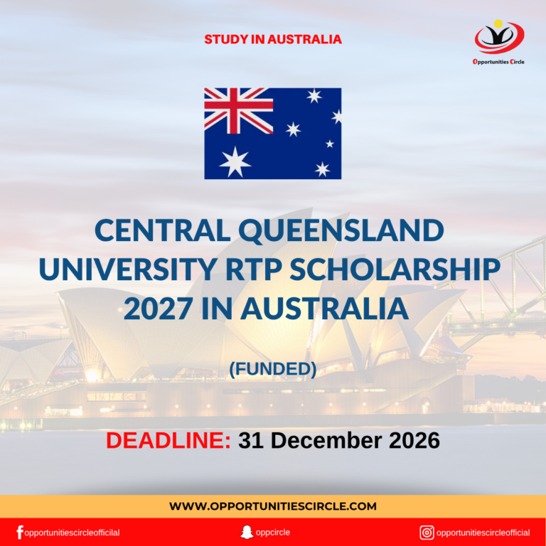 Central Queensland University RTP Scholarship 2027 in Australia