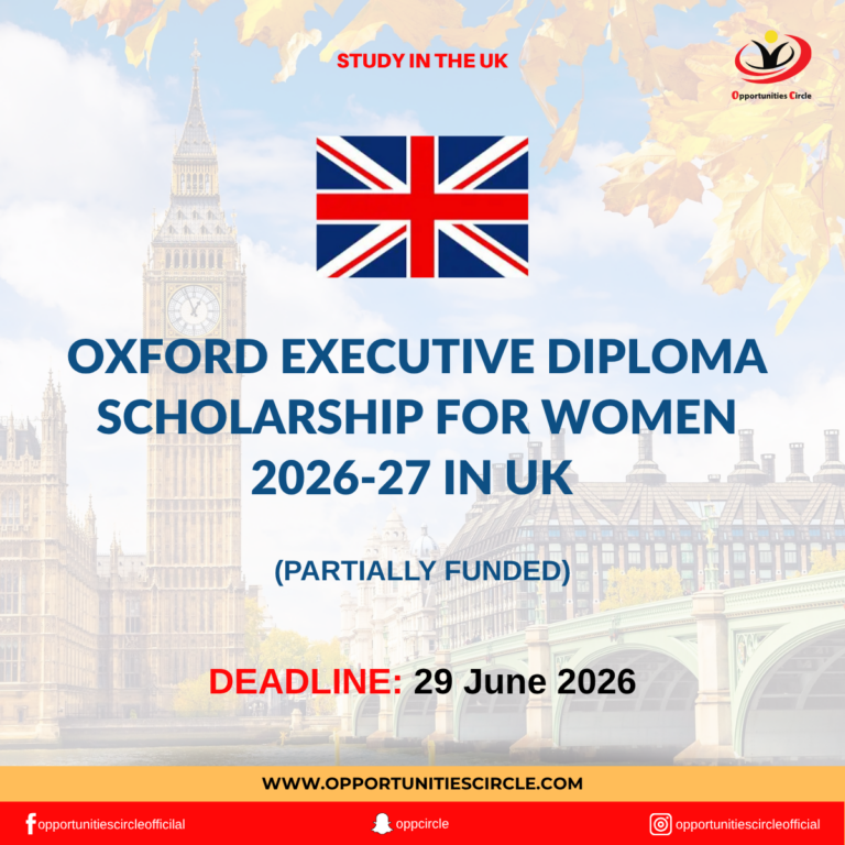 Oxford Executive Diploma Scholarship for Women 2026-27 in UK