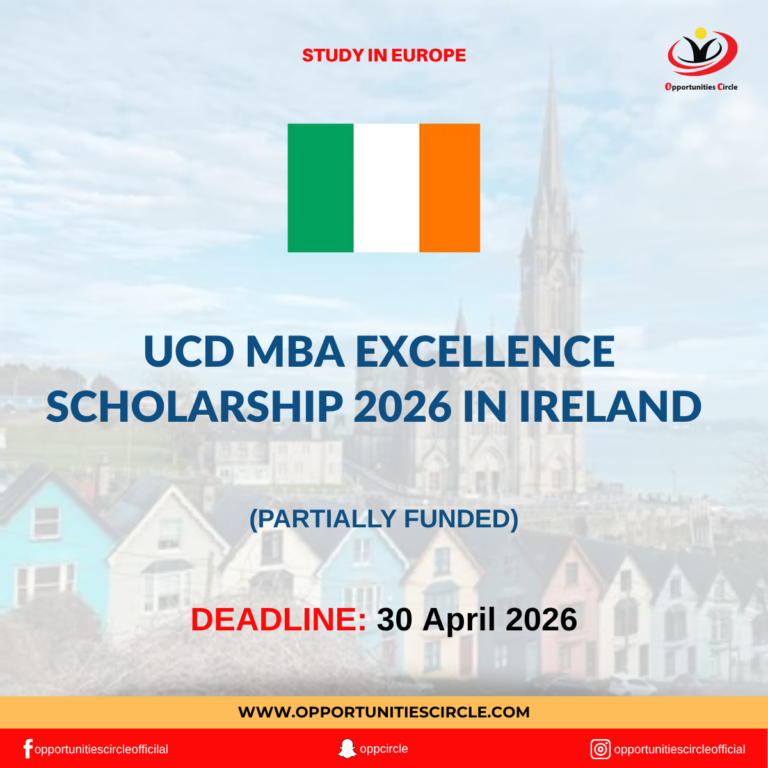 UCD MBA Excellence Scholarship 2026 in Ireland