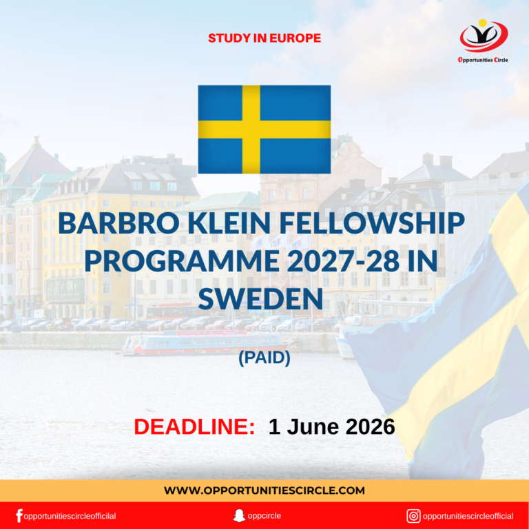 Barbro Klein Fellowship Programme 2027-28 in Sweden