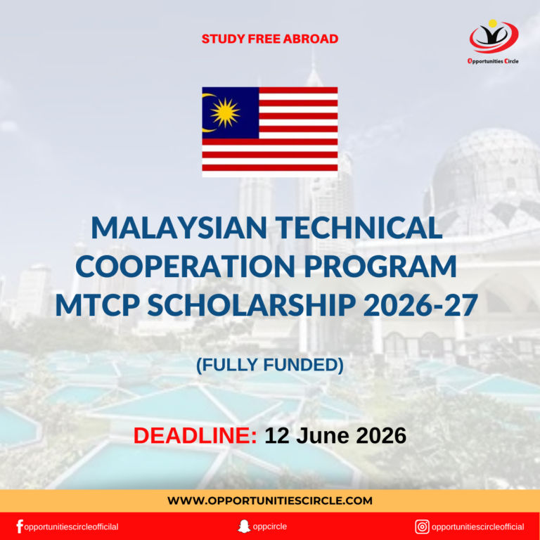 Malaysian Technical Cooperation Program MTCP Scholarship 2026-27