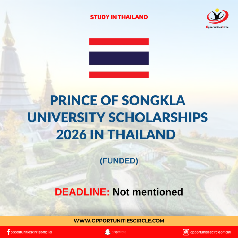 Prince of Songkla University Scholarships 2026 in Thailand