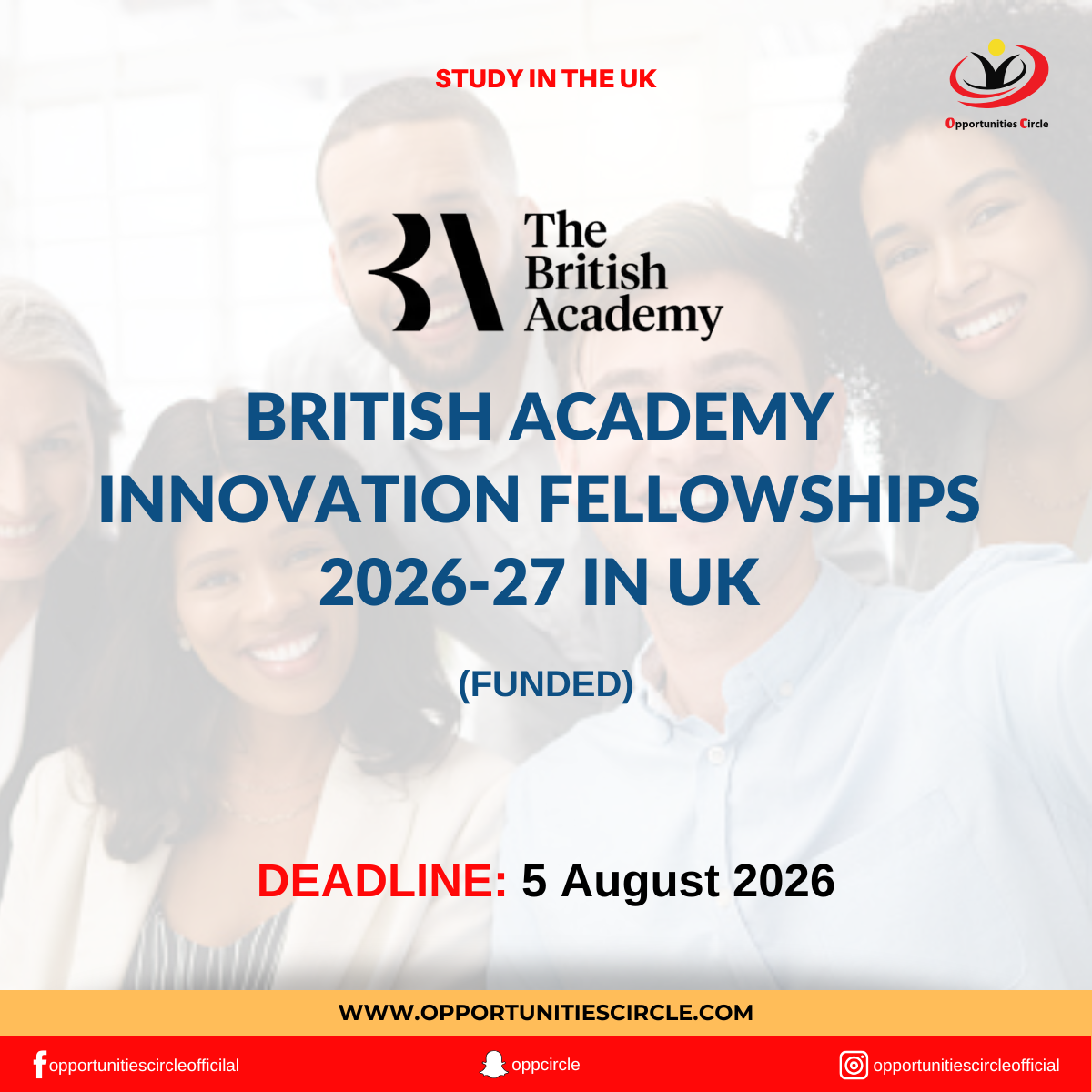 British Academy Innovation Fellowships 2026-27 in UK | Funded ...