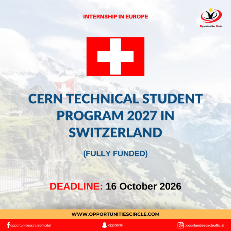CERN Technical Student Program 2027 in Switzerland