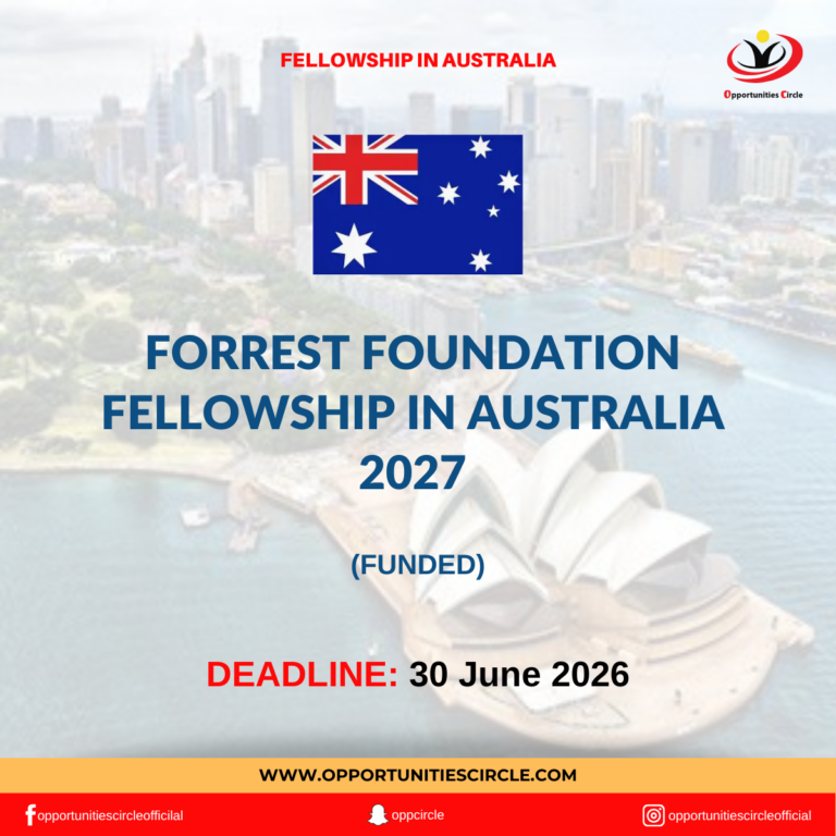 Forrest Foundation Fellowship in Australia 2027