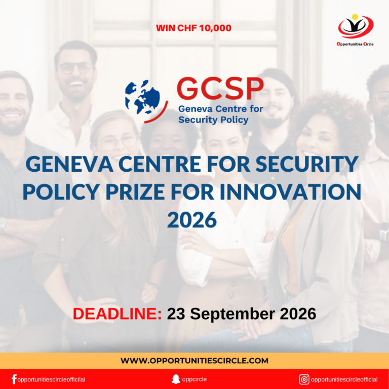 Geneva Centre for Security Policy Prize for Innovation 2026