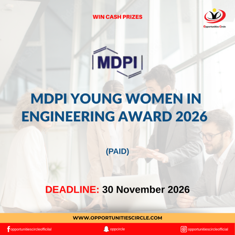 MDPI Young Women in Engineering Award 2026