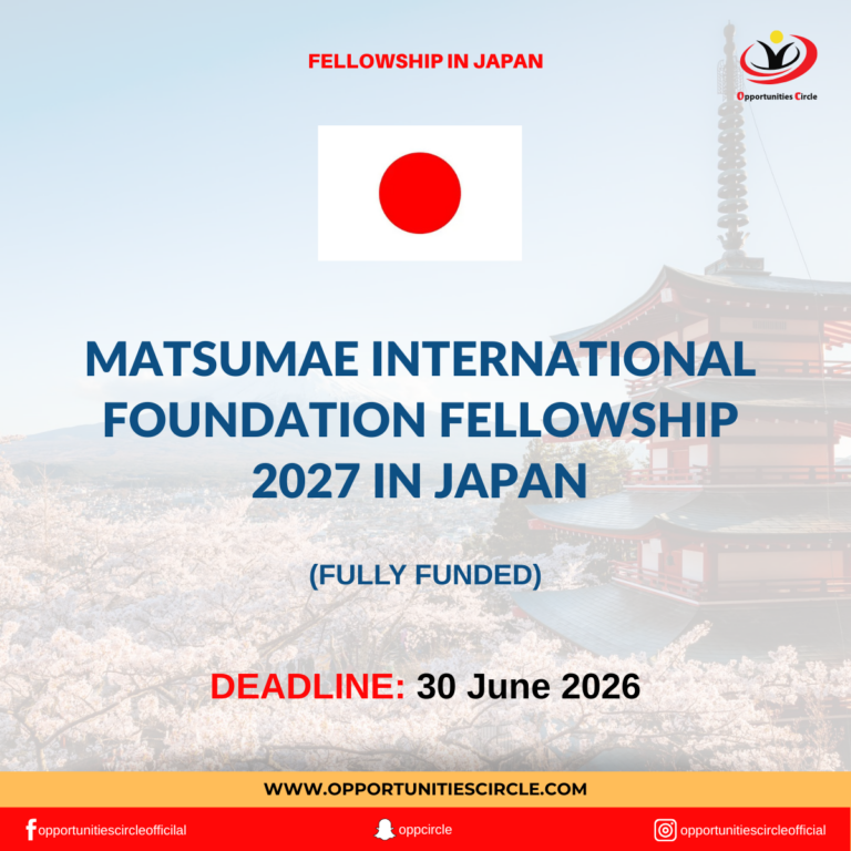 Matsumae International Foundation Fellowship 2027 in Japan