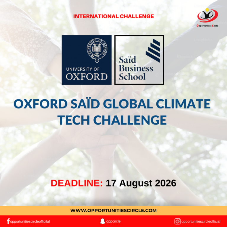 Oxford Saïd Global Climate Tech Challenge 2026
