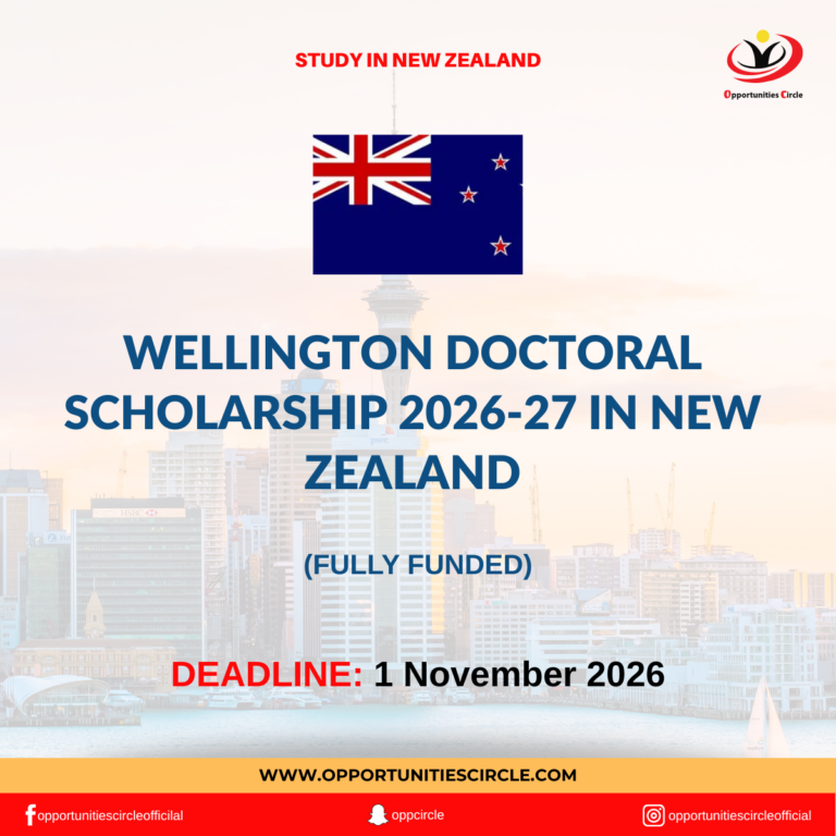 Wellington Doctoral Scholarship 2026-27 in New Zealand