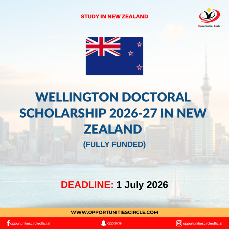 Wellington Doctoral Scholarship 2026-27 in New Zealand
