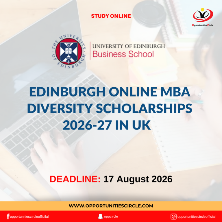 Edinburgh Online MBA Diversity Scholarships 2026-27 in UK