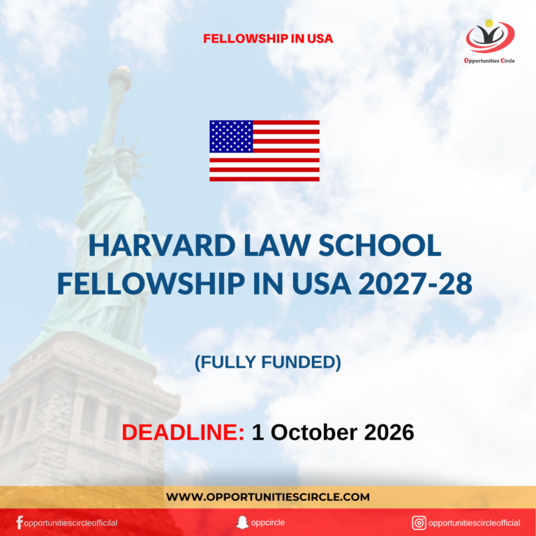 Harvard Law School Fellowship in USA 2027-28