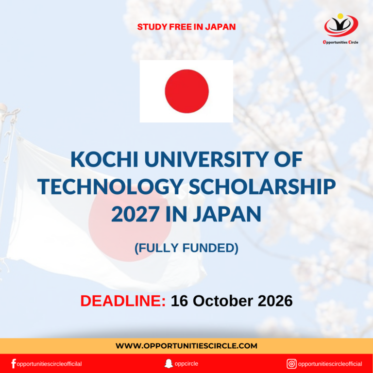 Kochi University of Technology Scholarship 2027 in Japan