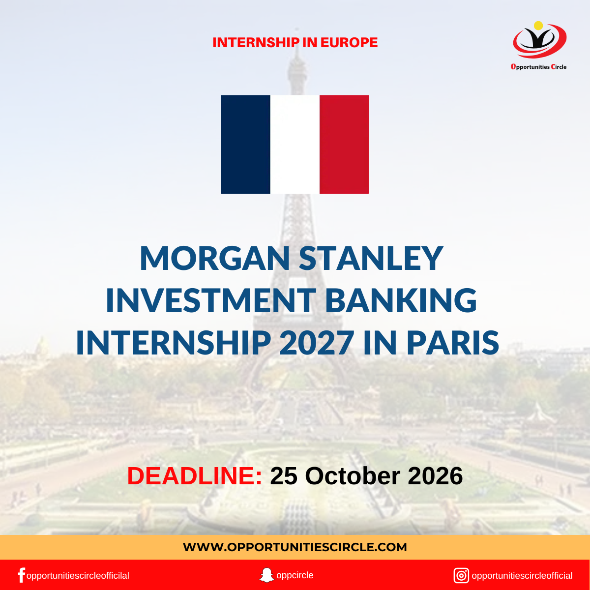 Morgan Stanley Investment Banking Internship 2027 in Paris - Opportunities Circle