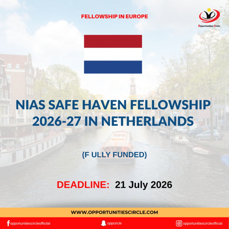 NIAS Safe Haven Fellowship 2026-27 in Netherlands