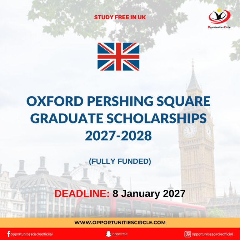 Oxford Pershing Square Graduate Scholarships 2027-2028