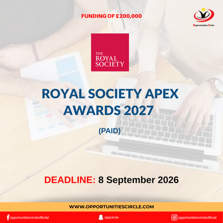 Royal Society APEX Awards 2027