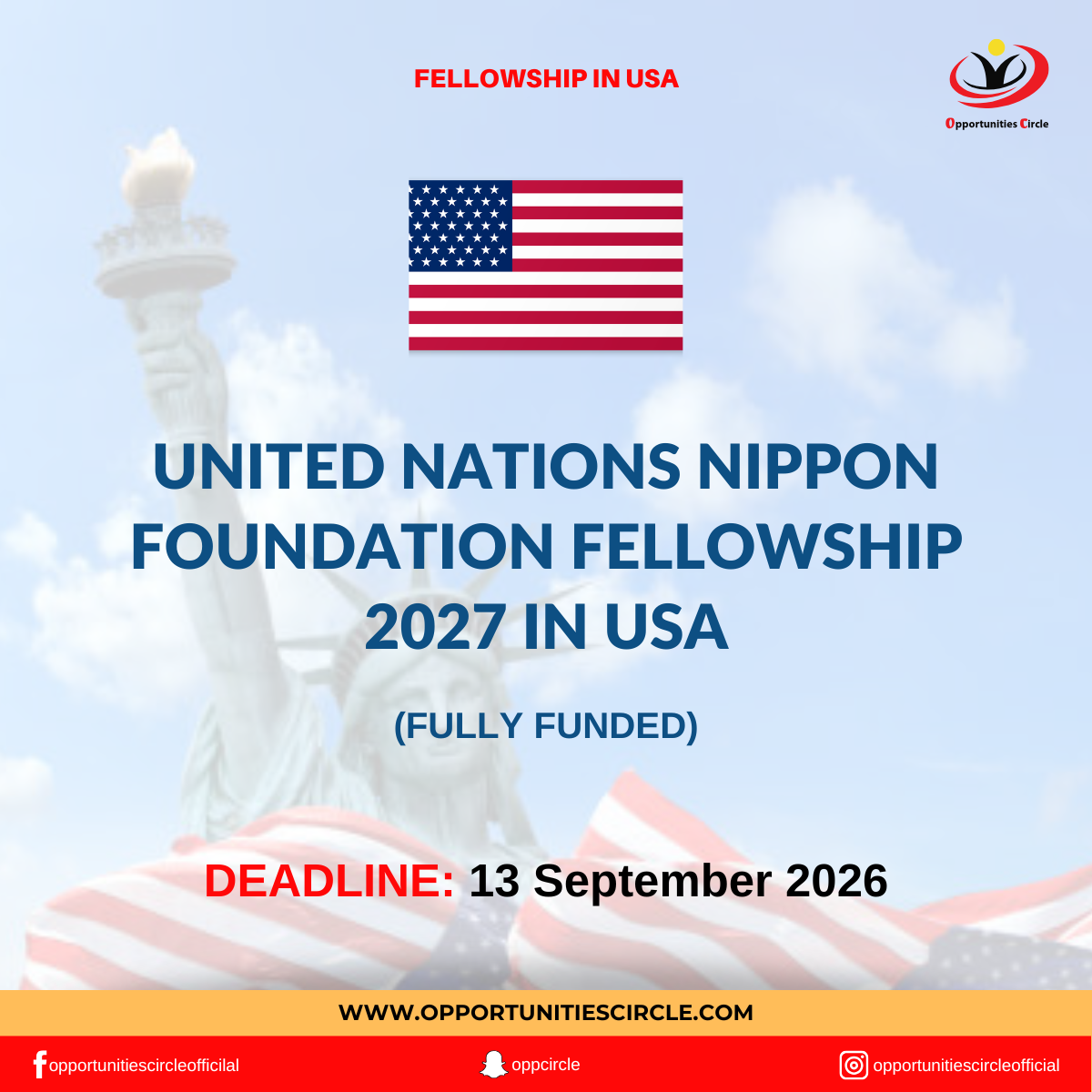 United Nations Nippon Foundation Fellowship 2027 in USA | Fully Funded ...