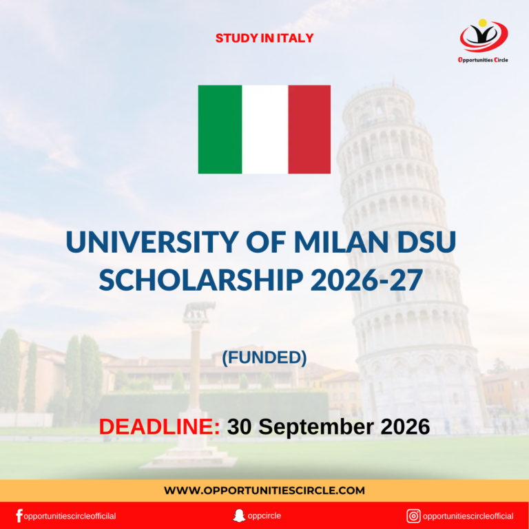 University of Milan DSU Scholarship 2026-27 | Study in Italy | Funded