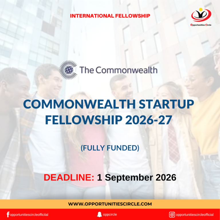 Commonwealth Startup Fellowship 2026-27