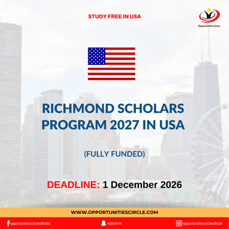Richmond Scholars Program 2027 in USA