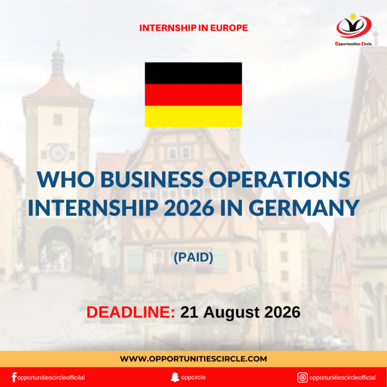 WHO Business Operations Internship 2026 in Germany
