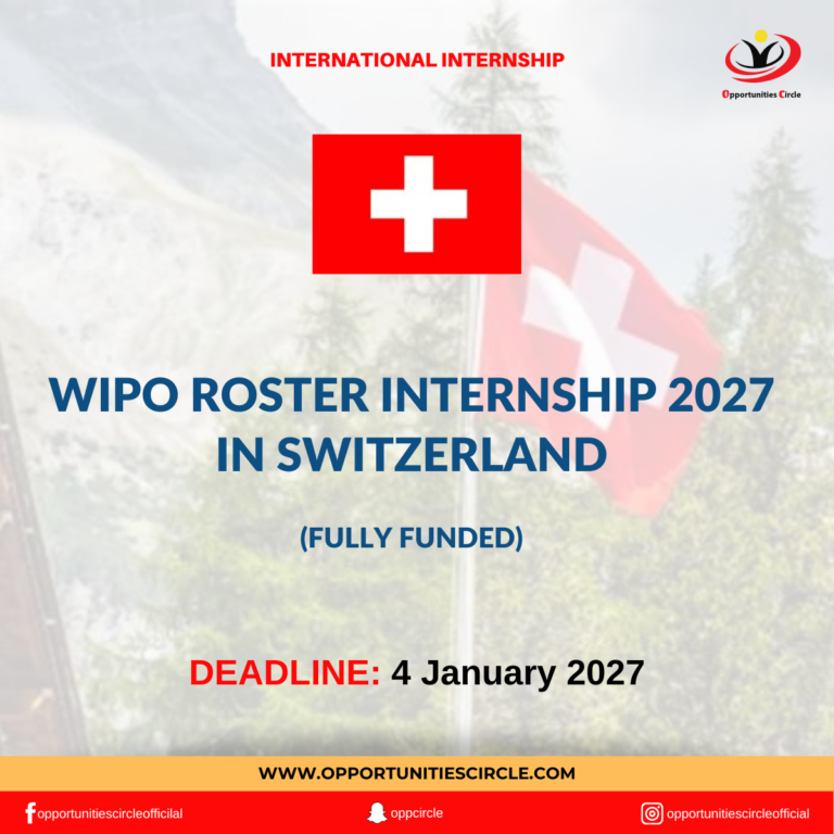 WIPO Roster Internship 2027 in Switzerland