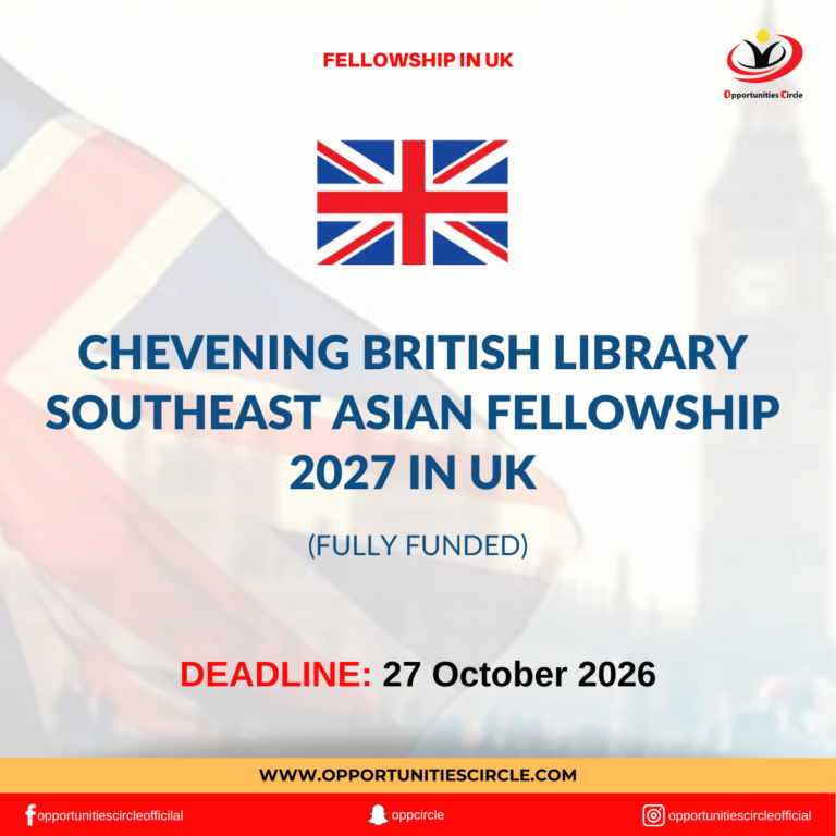 Chevening British Library Southeast Asian Fellowship 2027 in UK