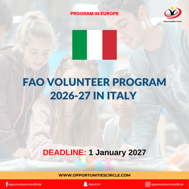 FAO Volunteer Program 2026-27 in Italy