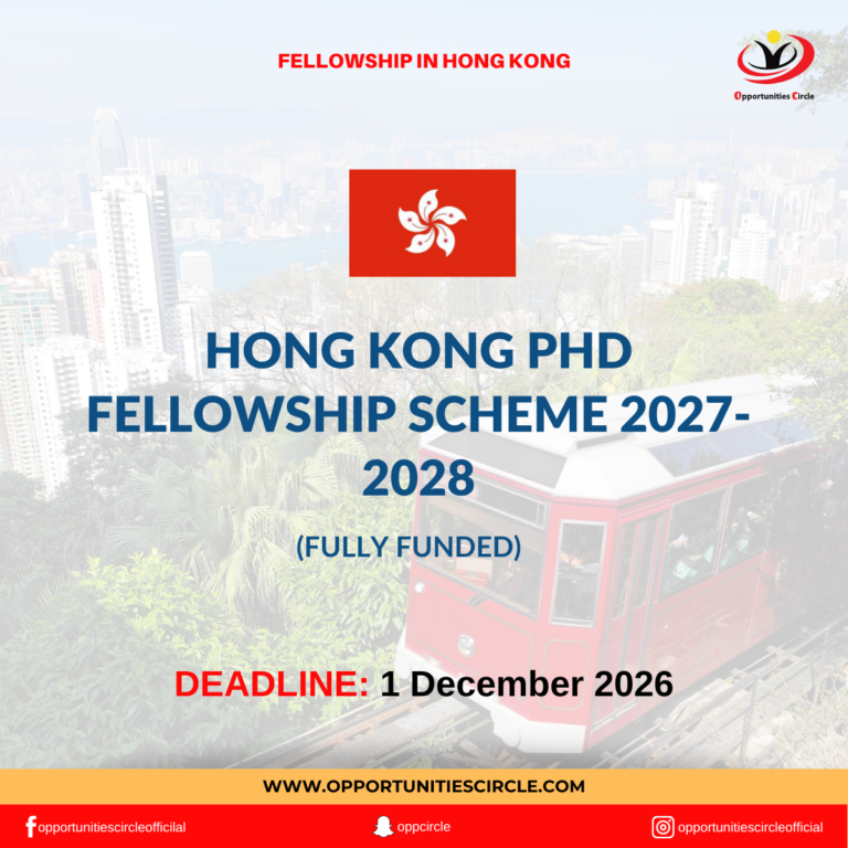 Hong Kong PhD Fellowship Scheme 2027-2028