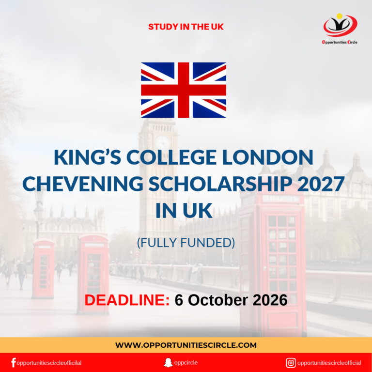 King’s College London Chevening Scholarship 2027 in UK