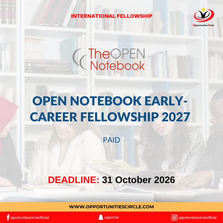 Open Notebook Early-Career Fellowship 2027