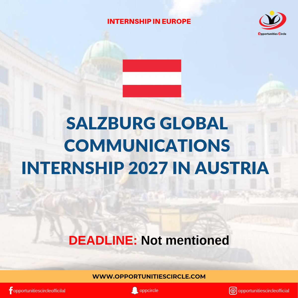 Salzburg Global Communications Internship 2027 in Austria