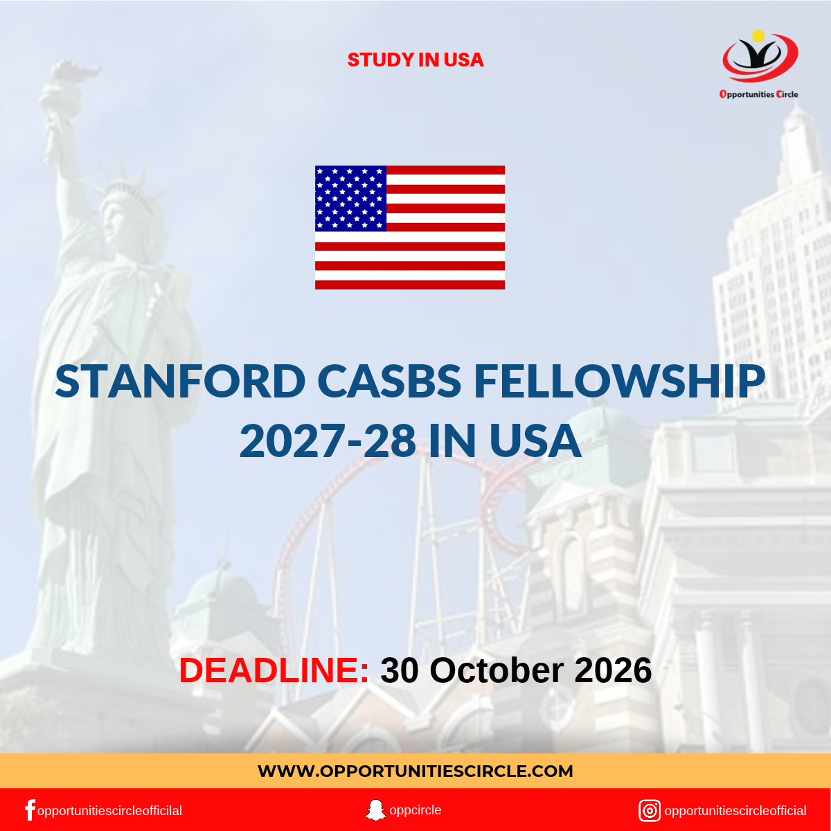 Stanford CASBS Fellowship 2027-28 in USA - Opportunities Circle