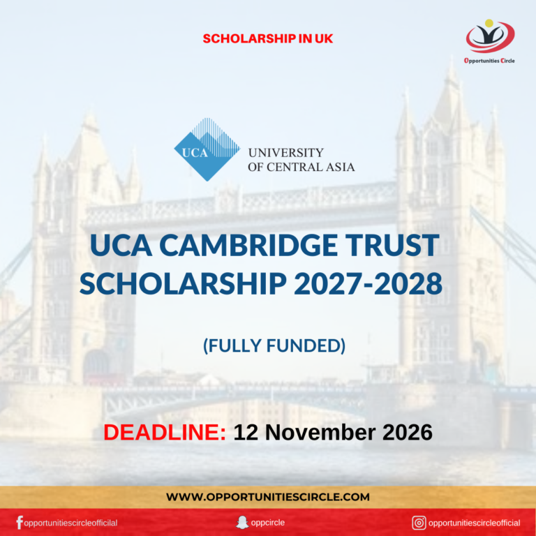 UCA Cambridge Trust Scholarship 2027-2028