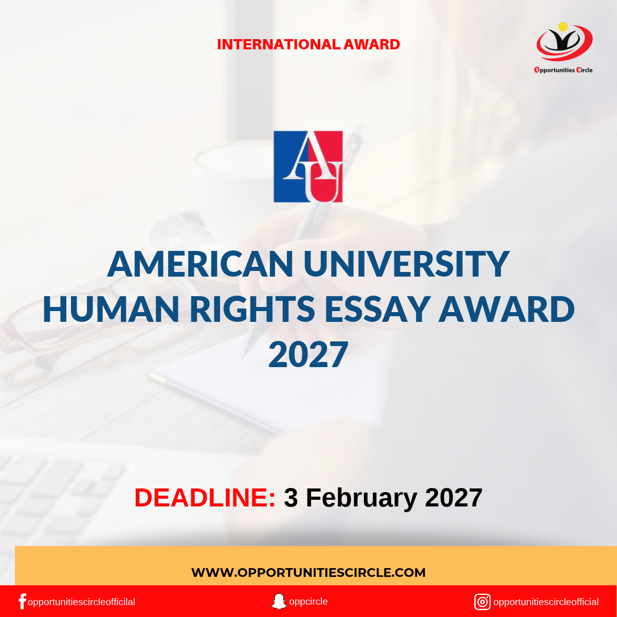 American University Human Rights Essay Award 2027