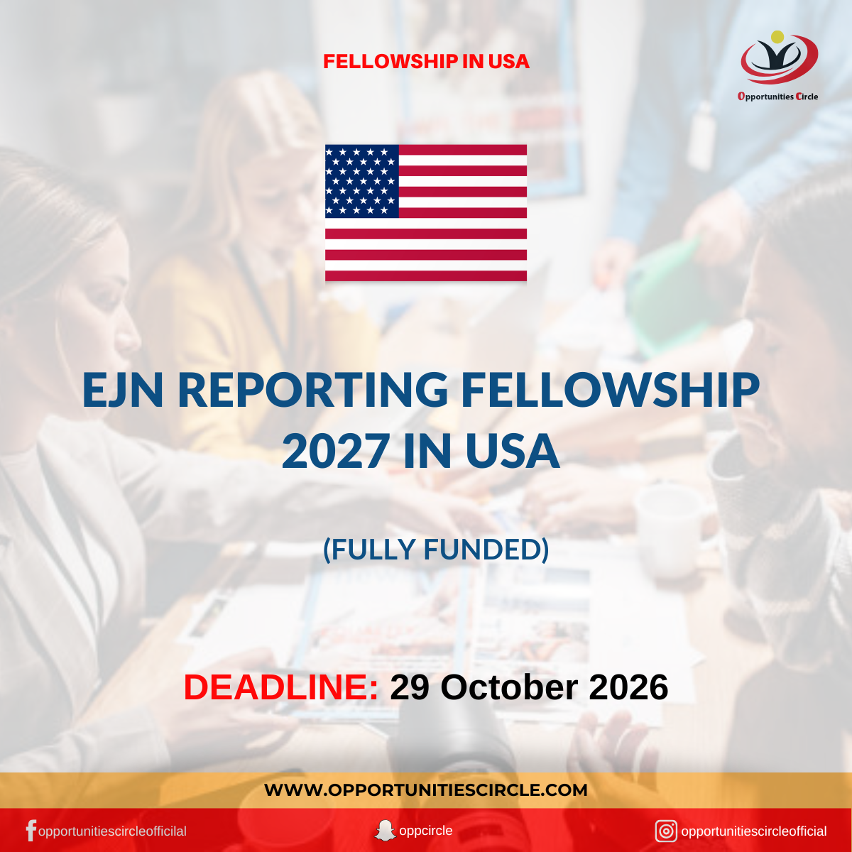 EJN Reporting Fellowship 2027 in USA | Fully Funded