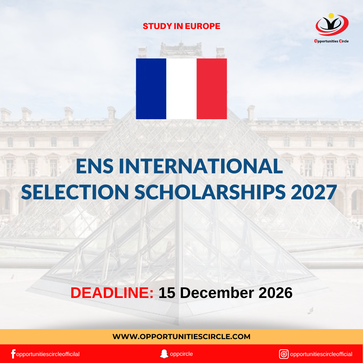 ENS International Selection Scholarships 2027 | Study in Europe