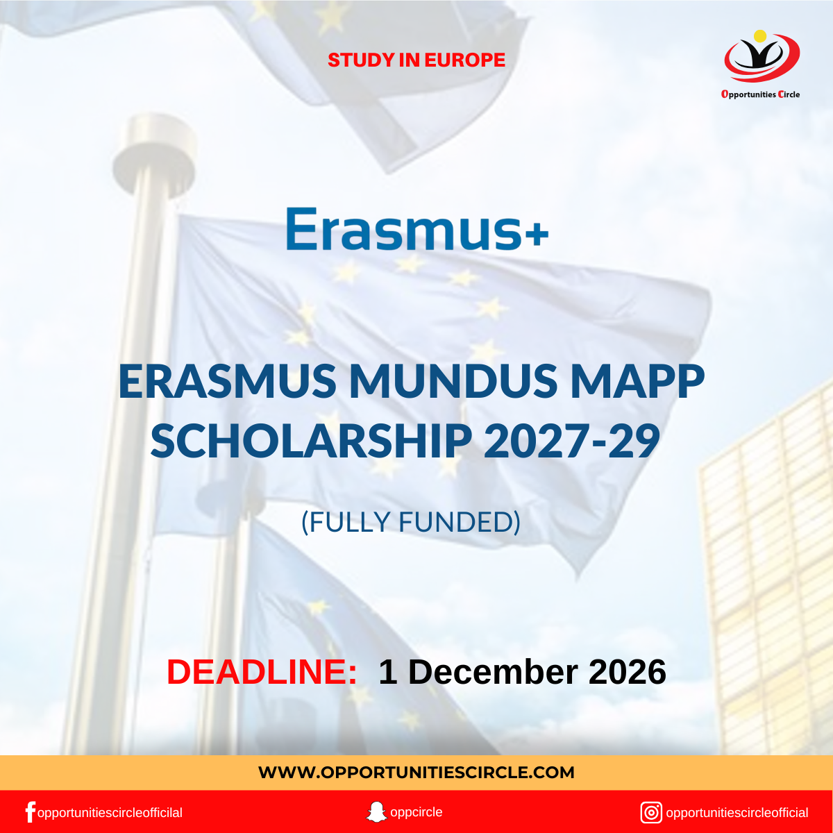 Erasmus Mundus MAPP Scholarship 2027-29 | Fully Funded