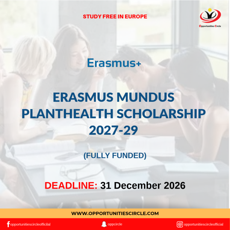 Erasmus Mundus PlantHealth Scholarship 2027-29