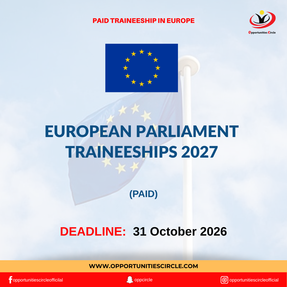 European Parliament Traineeships 2027 | Schuman Traineeships