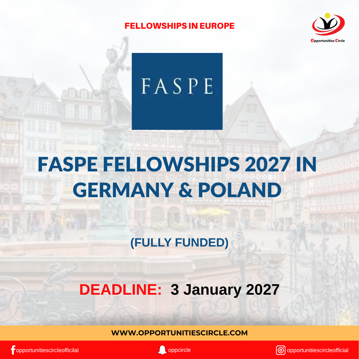 FASPE Fellowships 2027 in Germany & Poland | Fully Funded