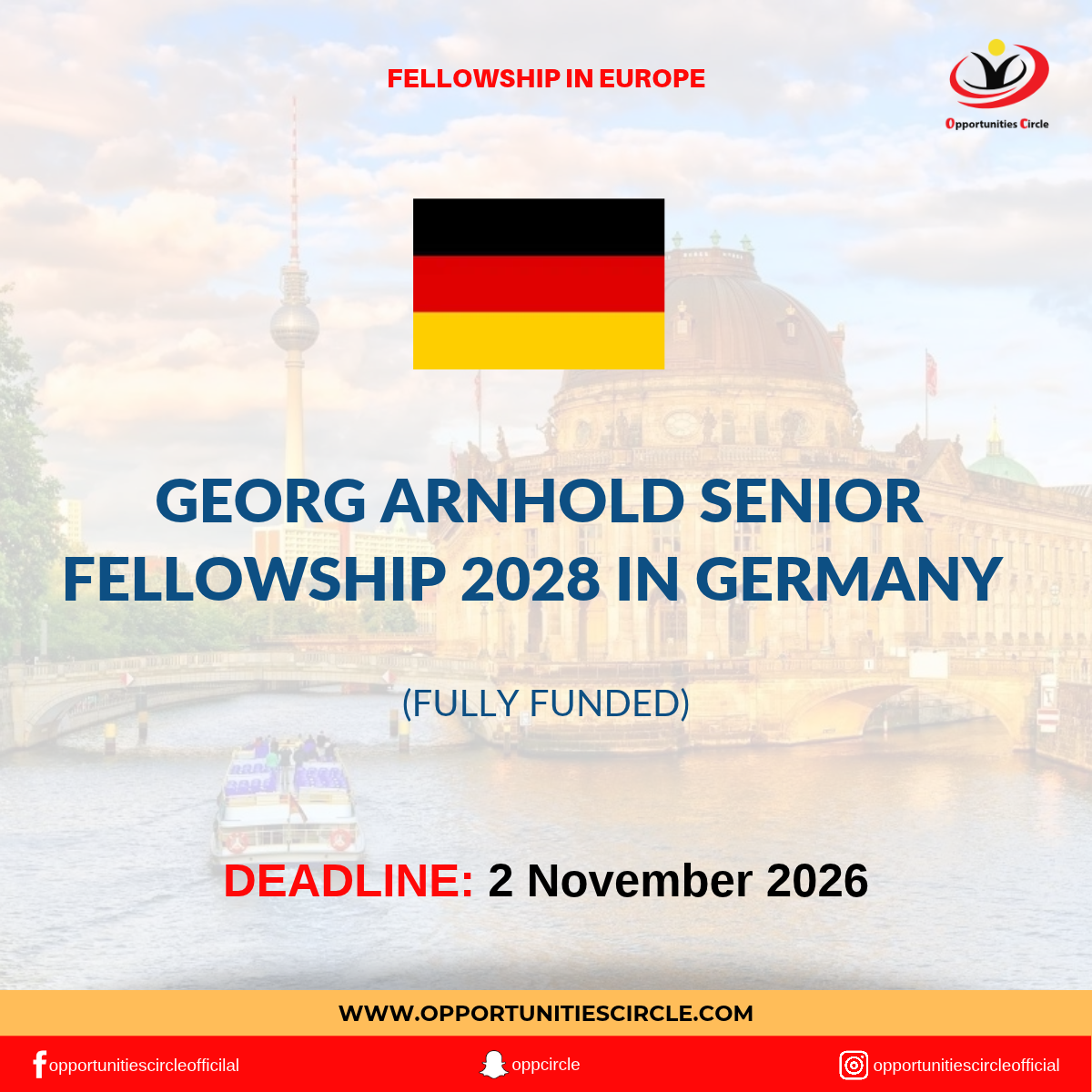 Georg Arnhold Senior Fellowship 2028 in Germany | Fully Funded