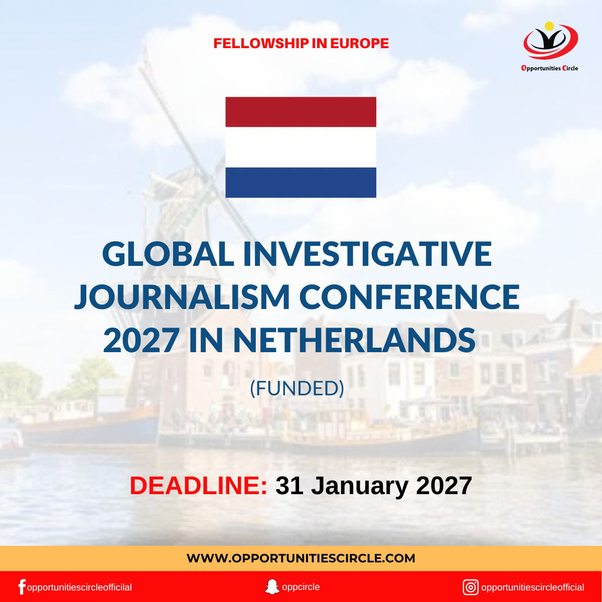 Global Investigative Journalism Conference 2027 in Netherlands