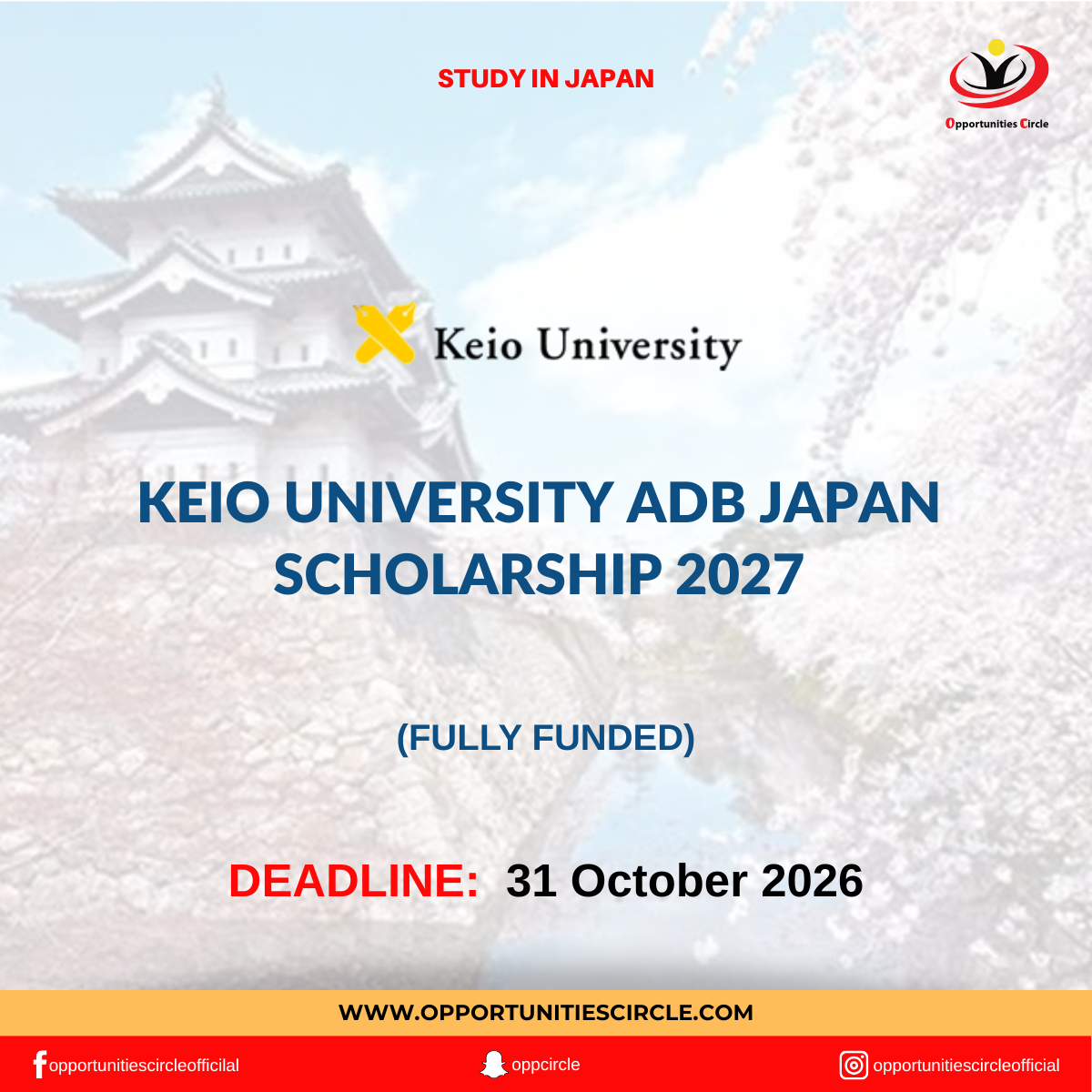 Keio University ADB Japan Scholarship 2027 | Fully Funded