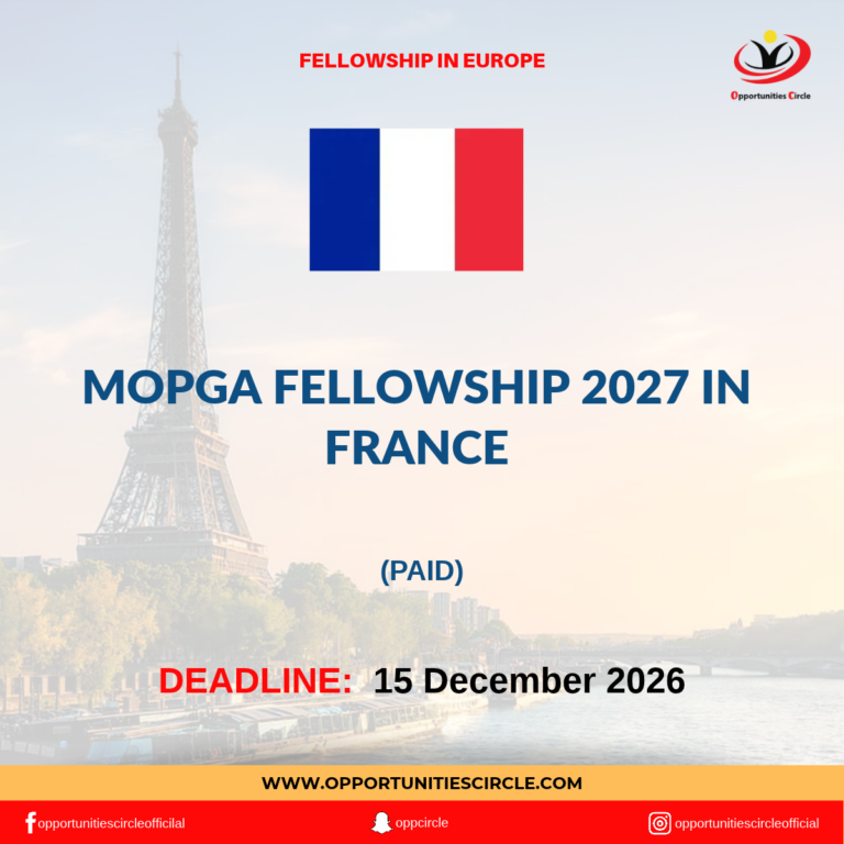 MOPGA Fellowship 2027 in France