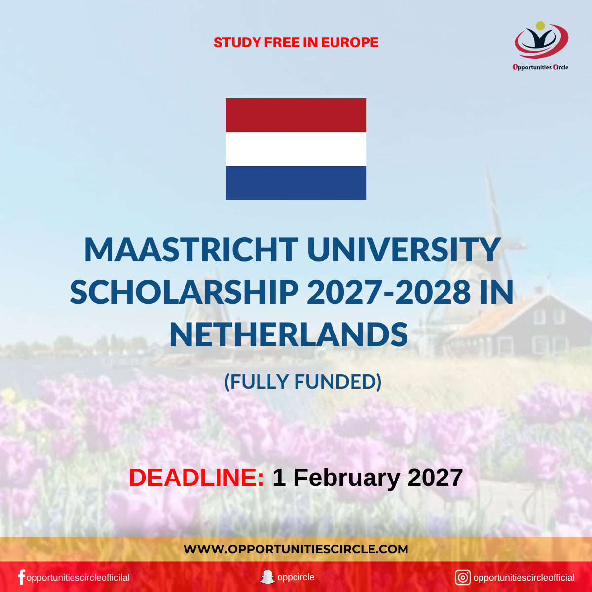 Maastricht University Scholarship 2027-2028 in Netherlands | Fully Funded